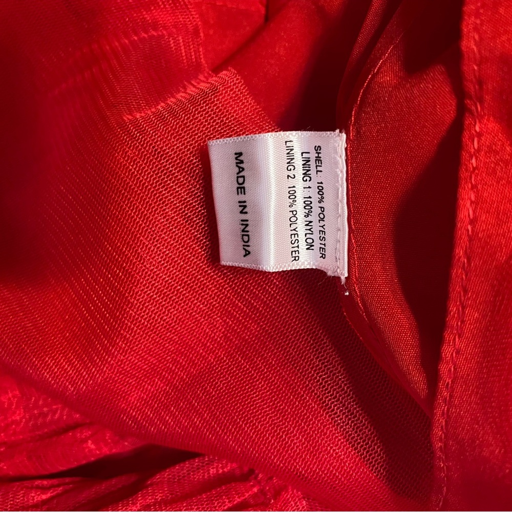 Red Ruffled Tulle Dress - Picture 5 of 5